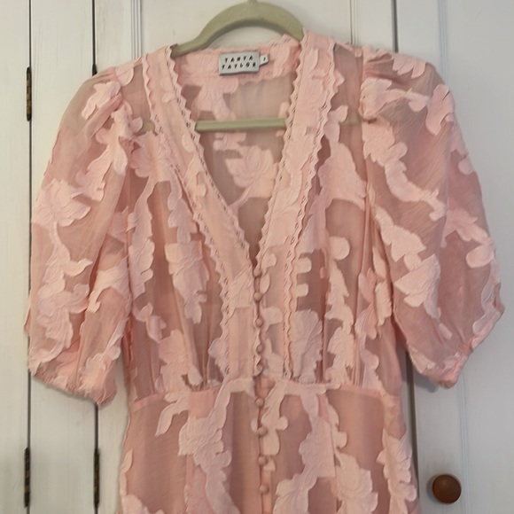 Tanya Taylor Ariela Maxi Dress in Pink Floral Jacquard Size 2 - Picture 2 of 14